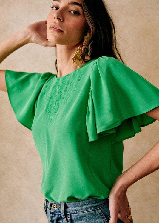 Blouse Juna - Vert Flash - E-SHOP/CHEMISES &amp; BLOUSES 5905217